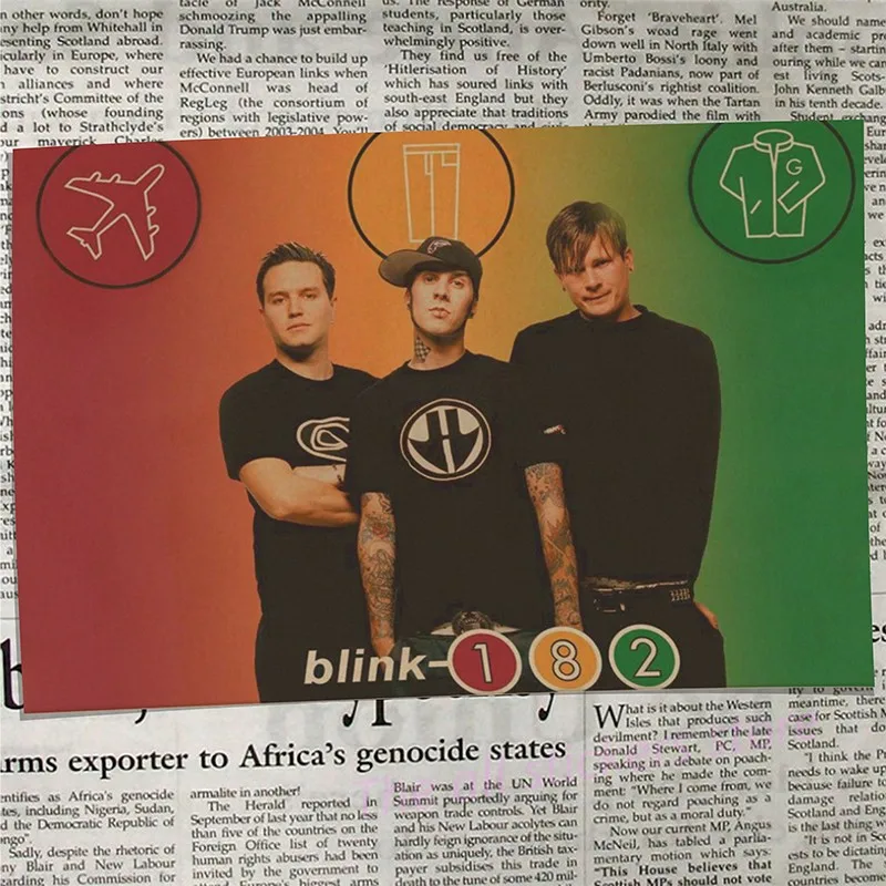 Blink 182, винтажная Ретро рок-группа, музыкальная гитара, матовая крафт-бумага, античный плакат, настенная наклейка, домашний декор/6009 - Цвет: 10