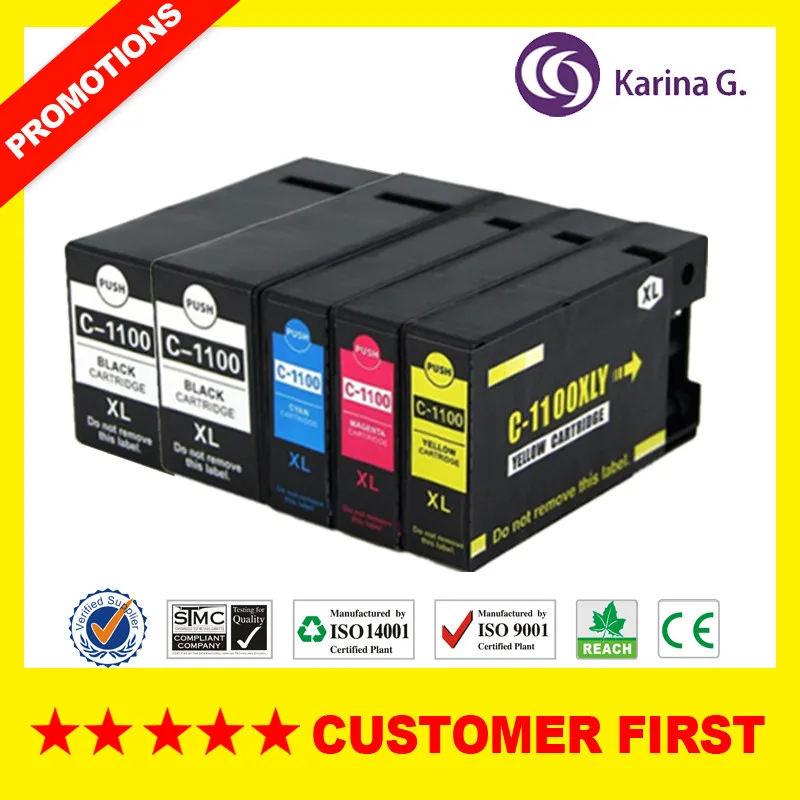Совместимый с Canon PGI1100 PGI-1100 пигментные чернильные картриджи для MAXIFY MB2010 MB2110 MB2710 |