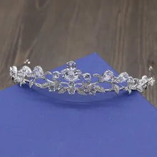 Fashion elegant flower Paved Crown Cubic Zircon Princess Tiaras Wedding bride banquet dinner dressing Hair Jewelry free shipping