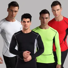 Мужская спортивная дышащая быстросохнущая футболка для футбола, баскетбола, бега с длинным рукавом и круглым вырезом