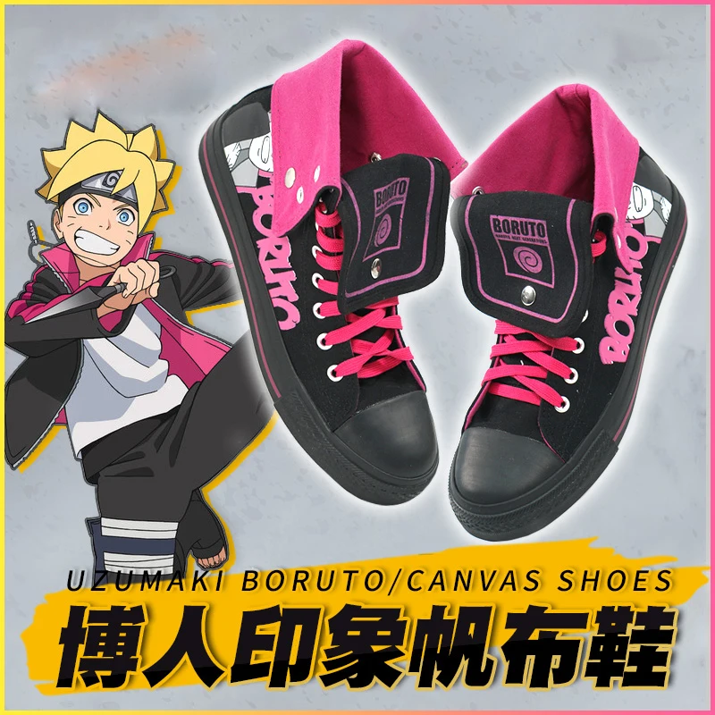 

Anime Naruto Boruto Uzumaki Boruto Cosplay Canvas Shoes Unisex Student Couples Ankle Boots Sneakers Casual High Top Sports Shoes