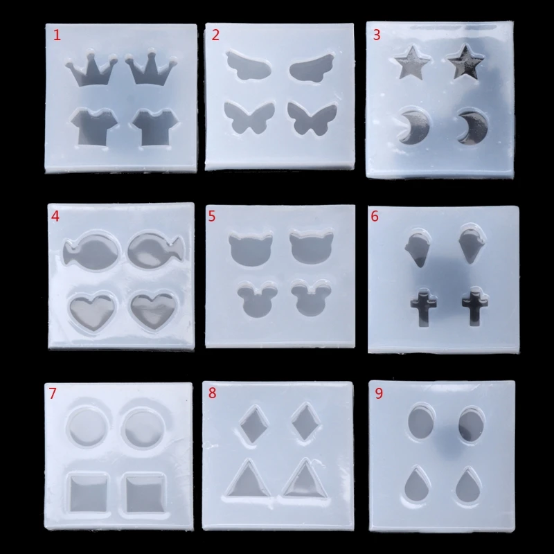 

Christmas Silicone Mold Jewelry Mold Round Oval Square Shape DIY Stud Earring Epoxy Resin Mold Jewelry Making Pendant DIY Craft