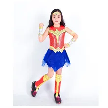 Хэллоуин Wonder Woman Дети девушки косплей костюмы Делюкс Ребенок Dawn Of Justice принцесса Хэллоуин Год Вечерние платья