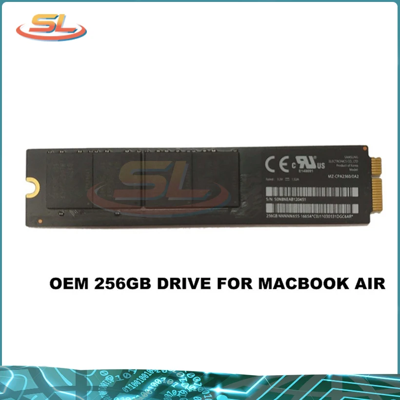 Оригинальный твердотельный накопитель 2010-2011 2012 года для MacBook Air 11 A1370 A1465 и 13 A1369 A1466