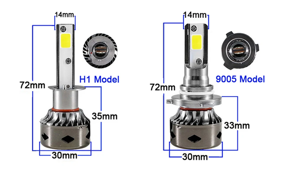 HLXG 2 шт. H7 светодиодный лампы Canbus H11 H1 H4 Автомобильные фары 80 Вт 12000LM 6000K 9005 9006 H8 H9 Автомобильные фары без ошибок для Volkswagen