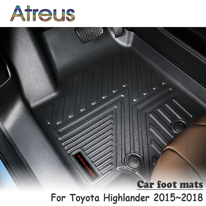 Atreus 1 комплект TPE автомобильный коврик для ног для Toyota Highlander автомобильный Стайлинг водонепроницаемый ковер аксессуары