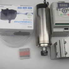 ER20 диаметр 80 мм 220 V 24000 об/мин 2.2KW шпиндель водяного охлаждения+ 2.2KW Инвертор+ водяной насос+ водопровод+ Опора шпинделя+ Биты