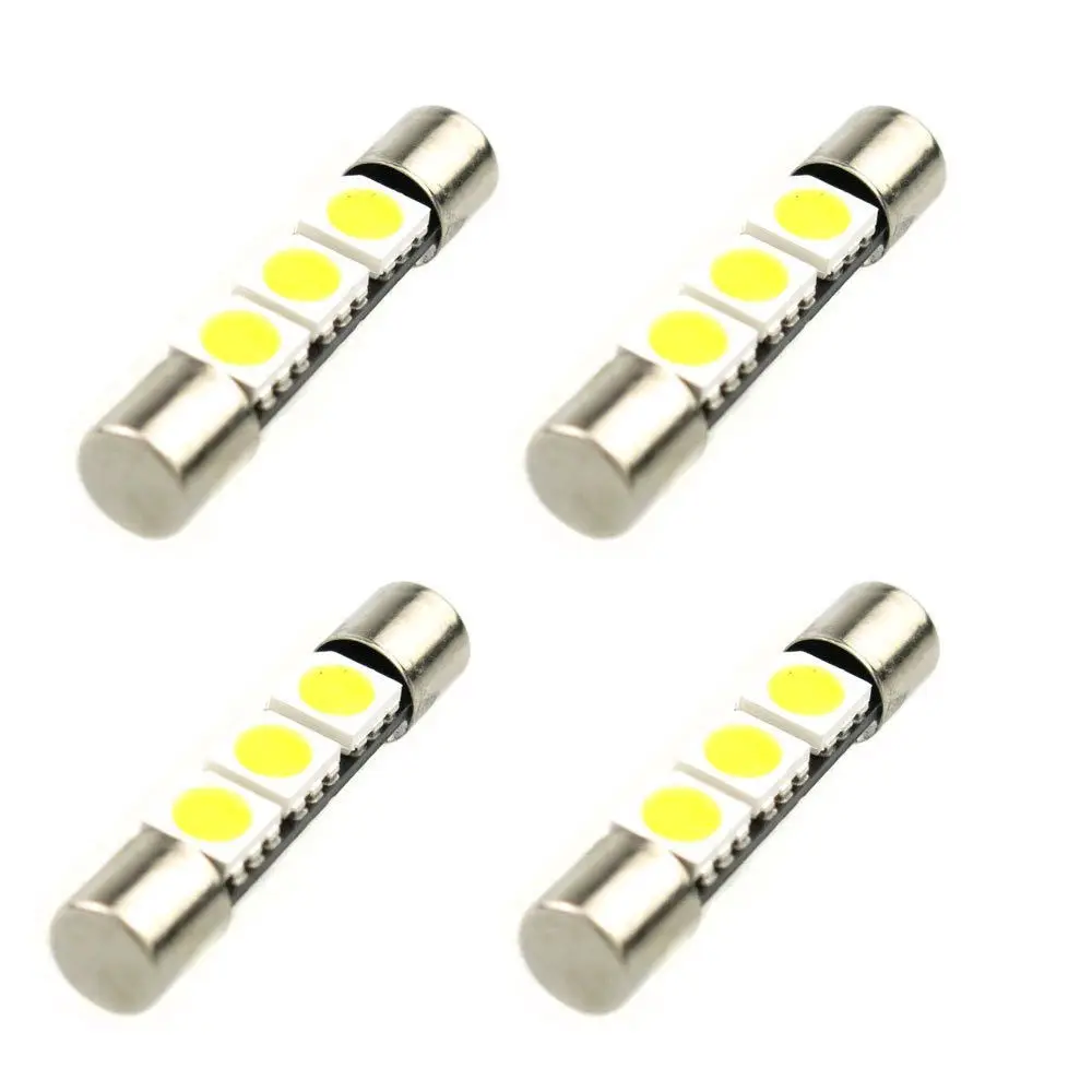 10Pcs Lampada Siluro 3 Leds 28-30Mm Quebra Sol Teto Placa Mala Pingo