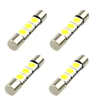 

10Pcs Lampada Torpedo 3 Leds 28-30mm Quebra Sol Teto Placa Mala Pingo