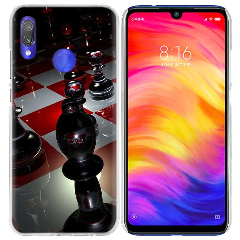 Черный и белый шахматный чехол для Xiaomi Redmi Note 7 K20 6 6A Pro Y3 7S 7A GO S2 5 mi Play A1 A2 8 lite Poco F1 жесткий чехол для телефона