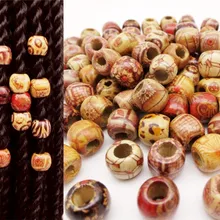 30 шт./упак. в африканском стиле из дерева, подвязанные лентой, с объемной волной, дредлоки, для увеличения объема, бусины кольца из дерева с прически плетение волос аксессуары ПРИБЛИЗИТЕЛЬНО 5,5 мм отверстие