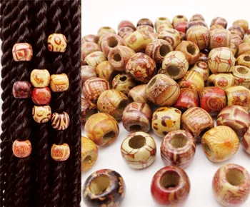 

30PCS/Pack African Wooden hair braid dread dreadlock Beads rings Wood Hairstyles Braiding Hair Accessories approx 5.5mm hole