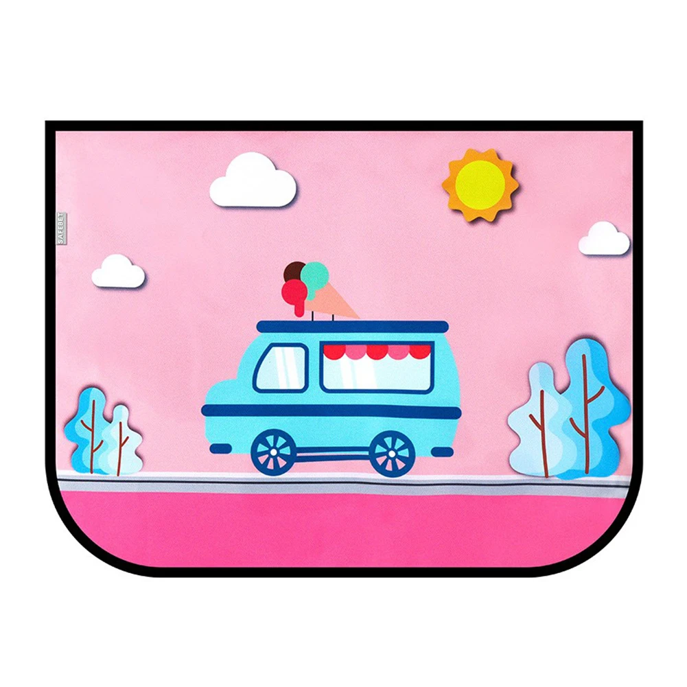 

2PCS Window Shade Foldable Summer Sunscreen Cute Cartoon Car Windshield Magnetic Universal Curtains Practical Easy Installation