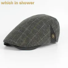 Который в душ Высокое качество полиэстер шерсть Весна Зима Берет шляпа плед моды кепка для мужчин и женщин утконоса bone