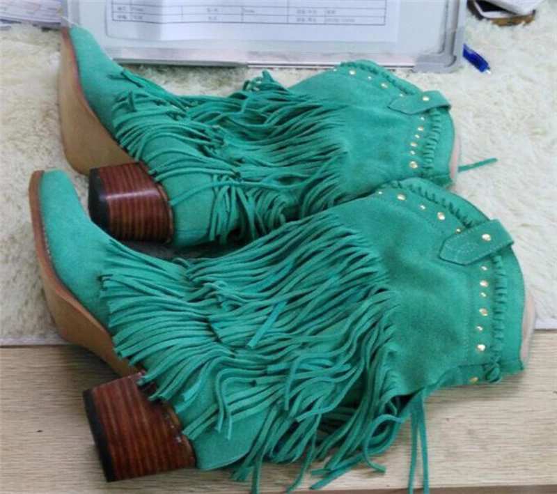 turquoise fringe cowboy boots