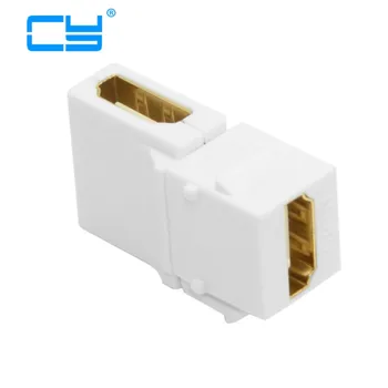 

Right Angled 90 Degree HDMI 1.4 Snap-in Female to Female Keystone Jack Coupler for Wall Plate White