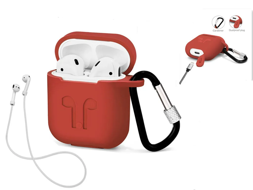 Силиконовый чехол для наушников Airpods беспроводная bluetooth гарнитура защитный