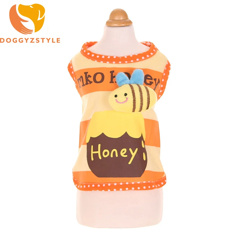 

Cartoon Dog Vest Pet Clothes Puppy Cat Cute Coat Casual Bee Printed T-shirt For Small Dogs Yorkies Pets Apparel DOGGYZSTYLE