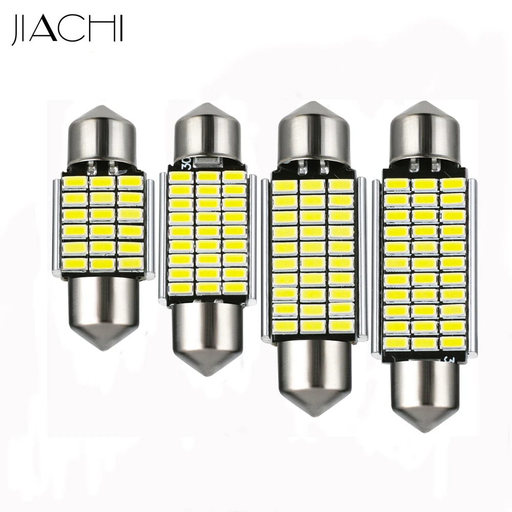 

JIACHI 50PCS LED C5W CANBUS Bulb Festoon C10W 31mm 36mm 39mm 42mm Auto Interior Doom Lamp Car Styling Light No Error White DC12V