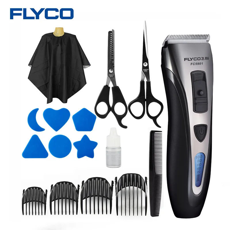 FLYCO Professional Rechargeable Electric Hair Clipper  Kit Razor trimmers Barber Tool Household Health Care Hair trimmers FC5901