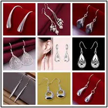 Factory price wholesale Drop 925 stamped silver plated ladies women earrings high quality jewelry Nickle Free shipping