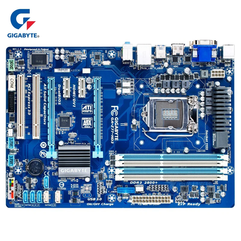 Gigabyte GA-Z77-HD3 оригинальная материнская плата LGA 1155 DDR3 USB3.0 32G Z77 Z77-HD3 Z77 HD3 настольных 22nm процессор б/у