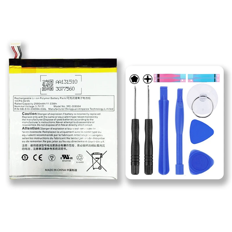 

2980mah MC-308594 Battery for Amazon Kindle Fire 7 5th Gen SV98LN batteries + free tools
