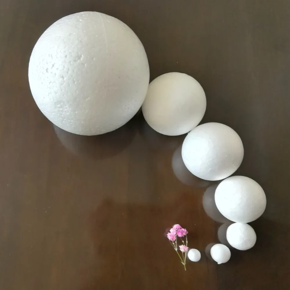 1cm 30cm White Polystyrene Styrofoam Foam Balls Craft For Christmas Party Modeling DIY Decorative Craft Bubble Ball Gift in Ball Ornaments from Home