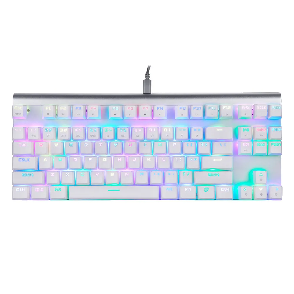 

OMESHIN 87 Key USB Wired NKRO RGB Backlit Mechanical Gaming Keyboard Plashproof Capacitive Feel Keyboard For Computer English
