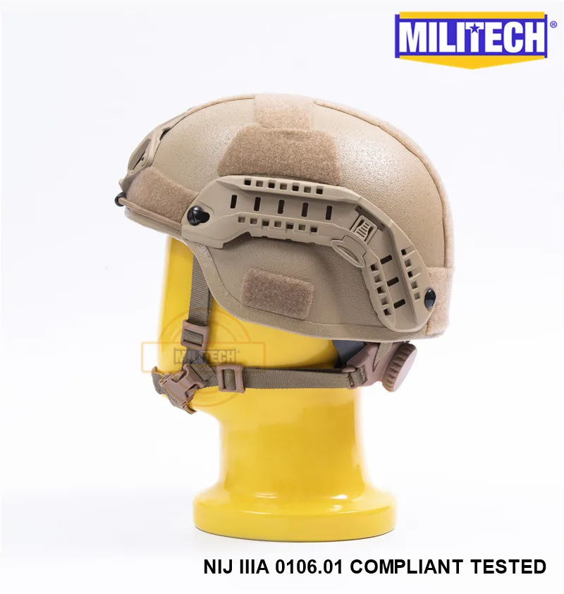 MILITECH DE Tan MICH ACH ARC OCC циферблат NIJ уровень IIIA 3A Aramid пуленепробиваемый шлем с Тактический шлем для пейнтбола козырек Набор щитов