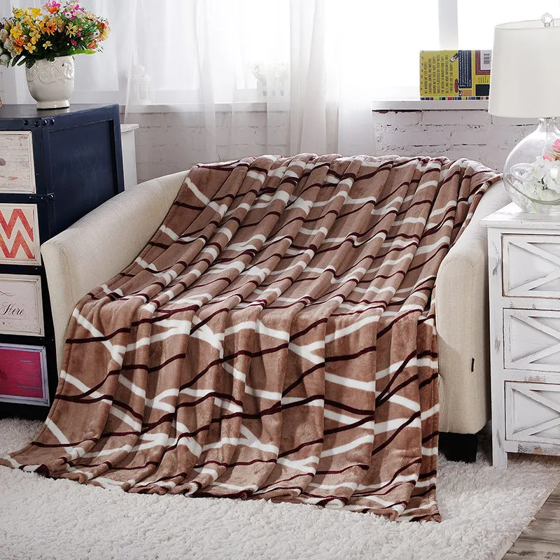 

Coral Fleece Blanket Throw Cobertor Soft Plaid Portable Car Air Conditioner Blankets for Beds Camping Home Textile Drop Shipping