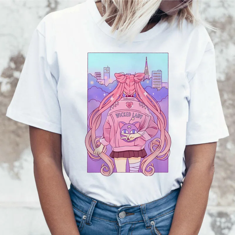 بحار القمر أنيمي t قميص تي شيرت التي شيرت أعلى قمزة قميص 90 s النساء الإناث فام الكورية نمط ulzzang الجرافيك الجرونج الجمالية بحار القمر أنيمي t قميص تي شيرت التي شيرت أعلى قمزة قميص 90 s النساء الإناث فام الكورية نمط ulzzang الجرافيك الجرونج الجمالية