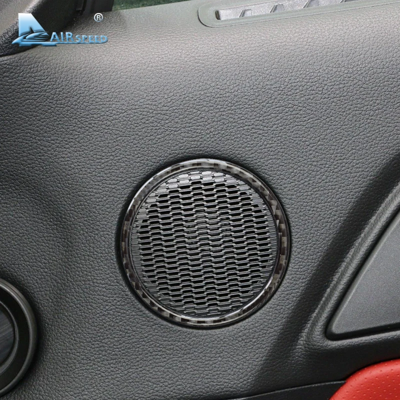 Buy Airspeed Carbon Fiber headlight switch speaker frame for Ford Mustang Car Stickers Car Styling 2015 2016 2017 Auto Accessories