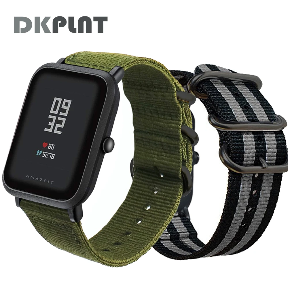 DKPLNT 20 мм Универсальный нейлоновый браслет для Huami Aamazfit Youth Smartwatch Band для Amazfit Bip Bit Youth Edition ремни