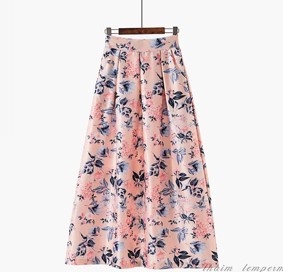 Длинная Плиссированная Юбка Макси Лето Jupe Longue Femme винтажные юбки в горошек с высокой талией женские большие качели плюс размер 3XL - Цвет: 1090-20