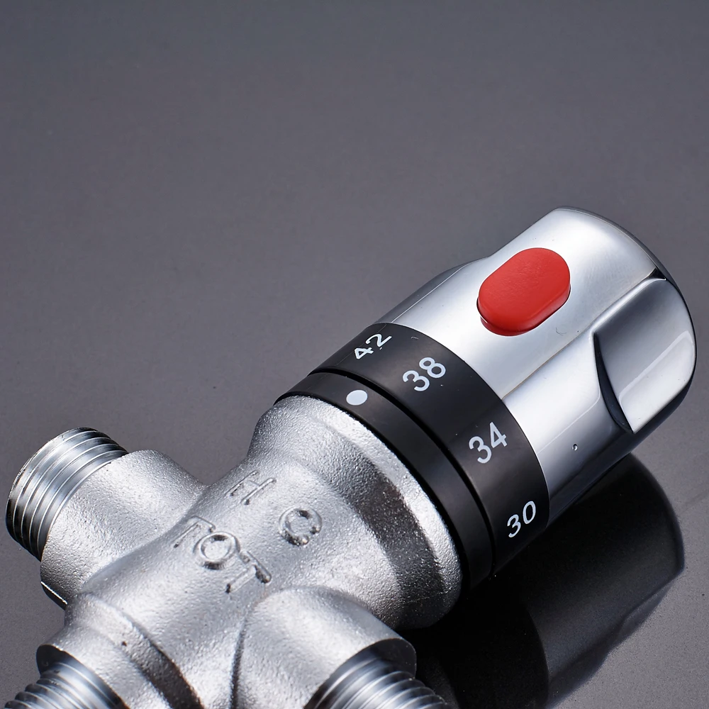 Brass Thermostatic Mixer Valve Thermostatic Cartridge Chrome Temperature Control Shower Mixer Valve Constant Temperature thermostatic mixing valve
