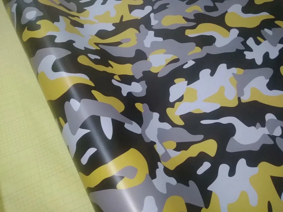 yellow ubran camouflage camo vinyl car wrapping styling foil sticker  (3)