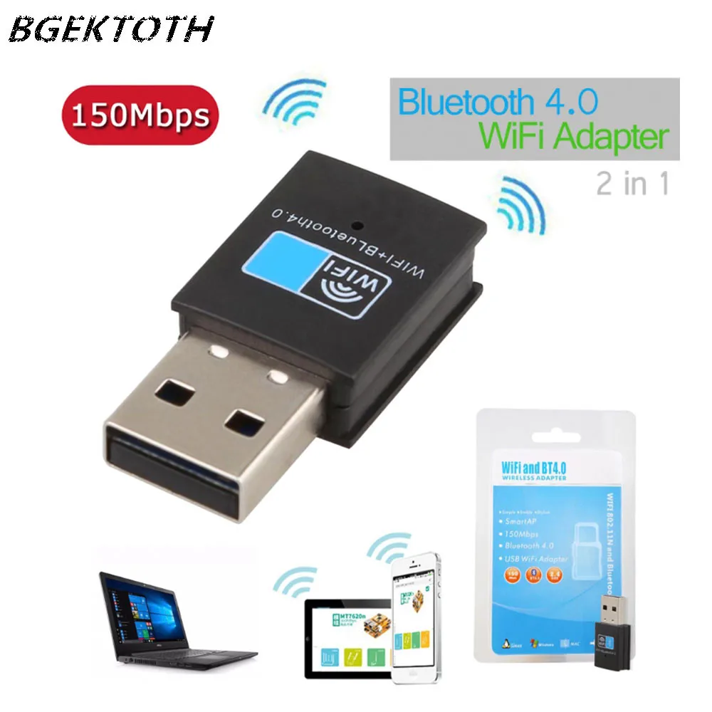 150M Wireless WiFi Network Lan Card Bluetooth V4 0 Adapter for Desktop Laptop Upgraded version 1
