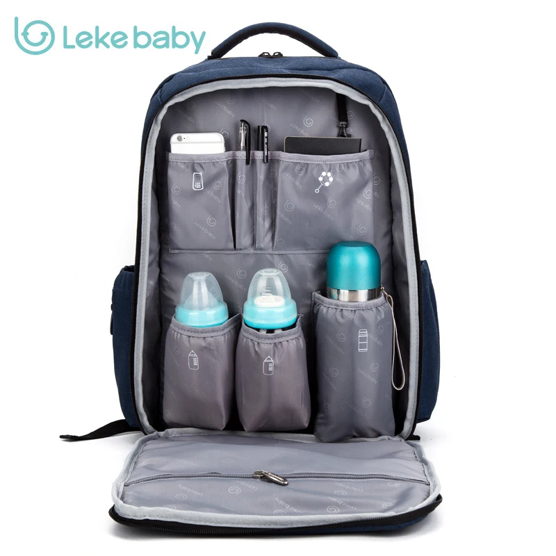 

2018 Lekebaby baby diaper bag backpack travel stroller nappy bag mummy maternity for mom daddy baby bags maternal Brand bag Hook
