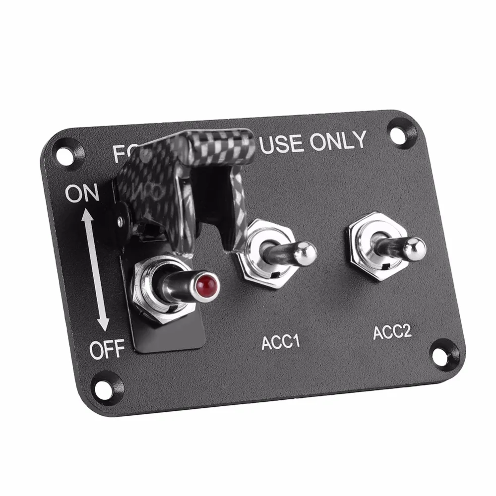 12V 20A 3 Group Toggle Switch Panel for Racing Car Carbon 12V 20A 3 Group Toggle Switch Panel for Racing Car Carbon