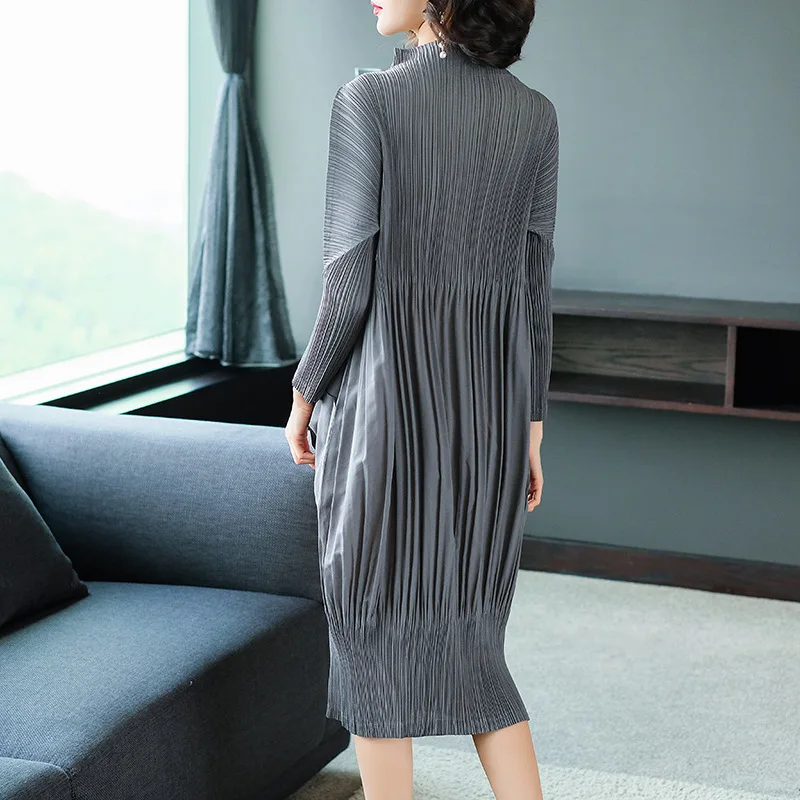 Женское однобортное платье Changpleat свободное плиссированное miяка с длинными