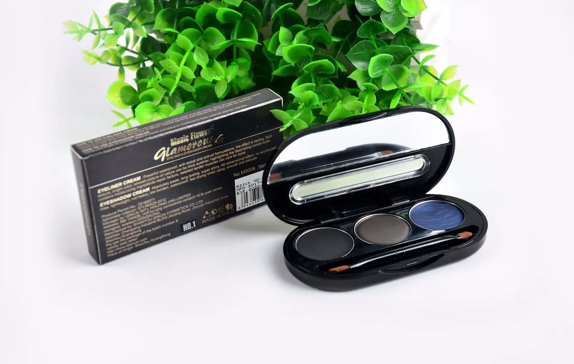 music flower double effect eye shadow cream kit water proof long