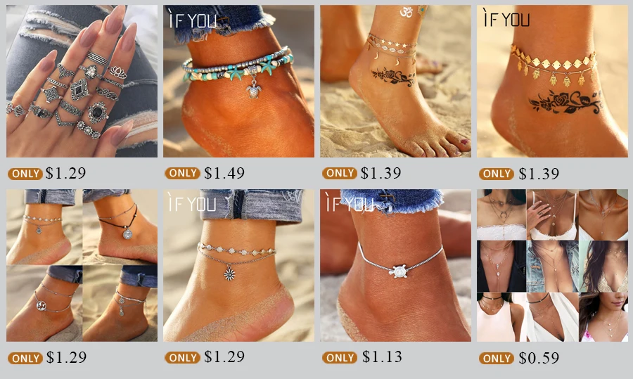 Если вы в богемном стиле, Летний Пляжный цветной милый ножной браслет для ног для женщин, для детей, Boho Foot, для мужчин, ножной браслет, ювелирные изделия