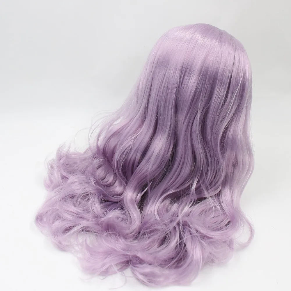 Для blyth куклы ледяной парик только rbl головы и купол волнистые смешать чистый цвет волос, фиолетовый розовый серый волос