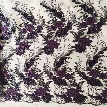 

Multicolor Flower Design Sequined Mesh Lace Fabric African Indian Guipure Net Laces Nigerian Style Wedding Dress Sequins Fabrics