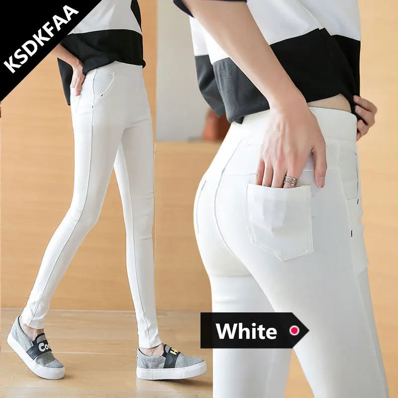 FSDKFAA Ripped Skinny Pencil Jeans Woman Plus Size High Waist Mom Stretch jeans Ladies Denim Pants Trousers Women Jean Femme