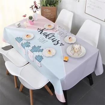 

Cactus Print Tablecloth Waterproof Oilproof Rectangular Wedding Dining Table Cover Tea Table Cloth Full Size L604