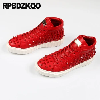

Dandelion Skate Trainers Creepers Stud European Elevator Italian Mens Shoes Brands Runway Rivet Red Sneakers New High Top Spike