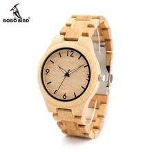 Bobo bird g25 hommes lumineux aiguilles en bois montres mode casual numérique visage avec bande de bambou erkek horloge en cadeau boîte
