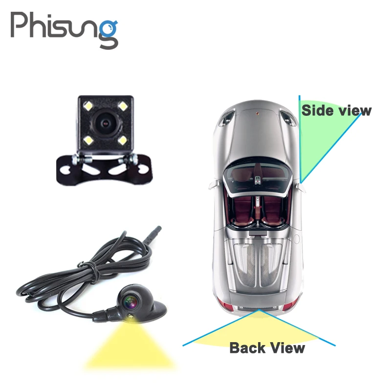 Dual view car font b camera b font for Right left blind spot system Car rear